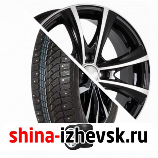 Колесо в сборе Viatti Brina Nordico (V-522) 205/65 R15 T 94 + СКАД Мальта 6xR15 4×114.3 ET45 DIA67.1 Черный глянцевый с полированной лицевой поверхностью в Ижевске